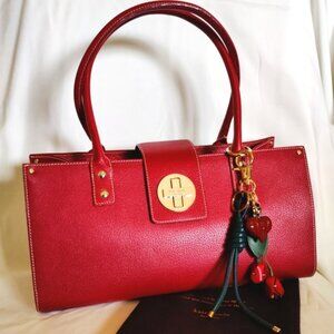 Kate Spade Vintage 'Baylor' Pebbled Leather East West Large Satchel in Ruby Red